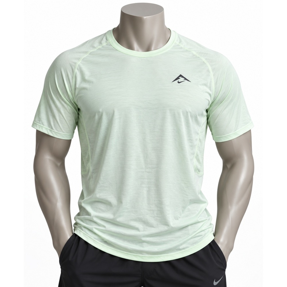 Nike Trail Dri-FIT ADV Mens Short Sleeve Running Shirt Lime Green Large